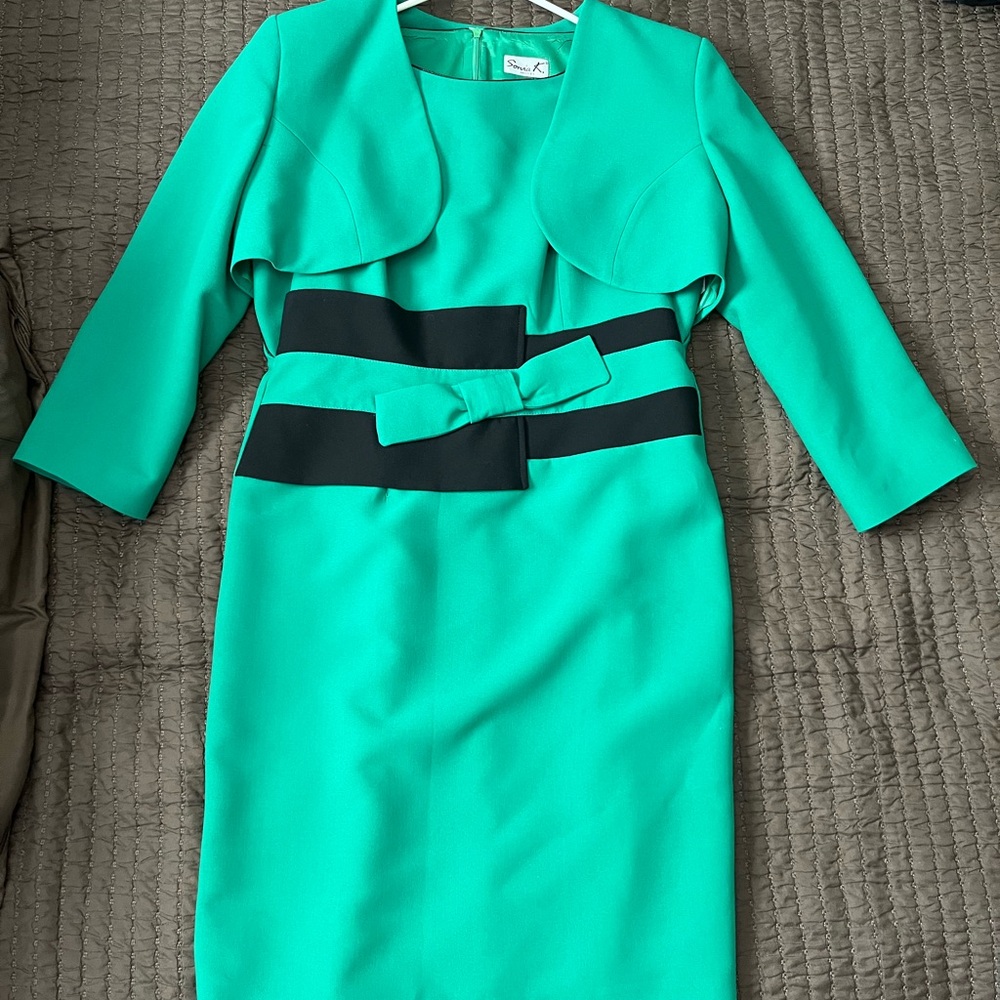 Onia Green and Black Asymmetrical Dress